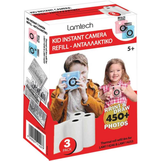 Lamtech 3PAck Kid Instant Camera Refill 8M For LAM114246 & LAM114253 - (LAM114277)