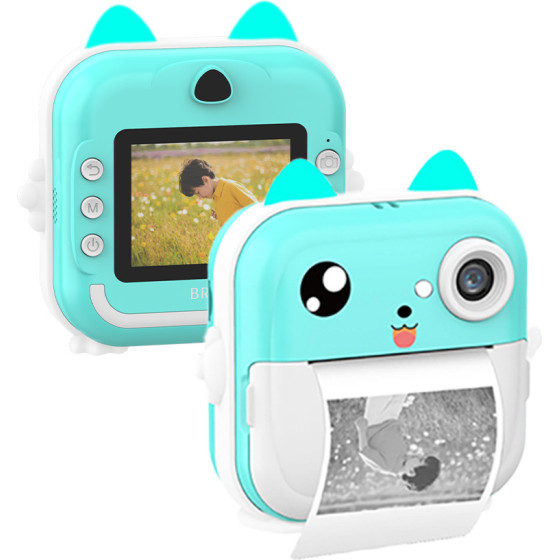 Lamtech Bluetooth Kid Instant Camera WHITE/Green - (LAM114284)