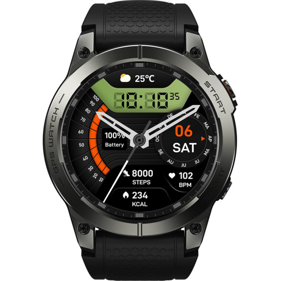 Zeblaze Smartwatch Stratos 3 Pro, Heart rate, 1.43'' AMOLED, GPS, ����� - (STRATOS3PRO-BK)