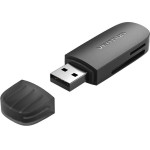 Vention 2 In 1 Usb 3.0 A Card Reader (SD+TF) Black Single Drive Letter - (CLFB0)
