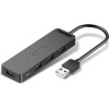 Vention 4-Port Usb 2.0 Hub With Power Supply 1M Black - (CHMBF)
