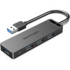 Vention 4-Port Usb 3.0 Hub With Power Supply 0.15M Black - (CHLBB)