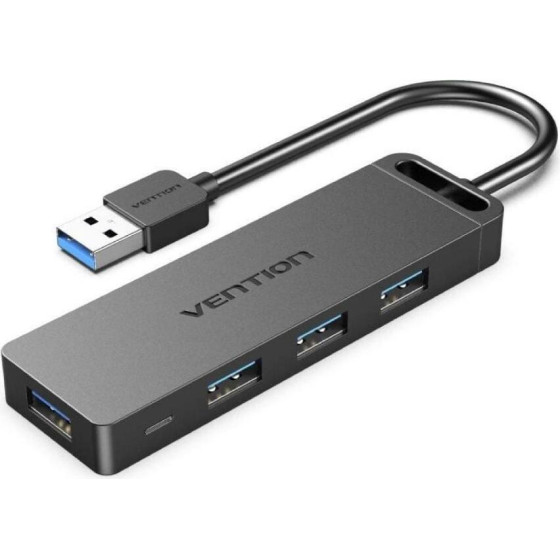 Vention 4-Port Usb 3.0 Hub With Power Supply 0.15M Black - (CHLBB)