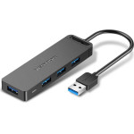 Vention 4-Port Usb 3.0 Hub With Power Supply 0.5M Black - (CHLBD)