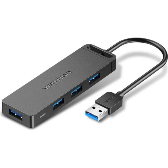 Vention 4-Port Usb 3.0 Hub With Power Supply 0.5M Black - (CHLBD)