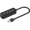 Vention 4-Ports Usb 2.0 Hub 0.5M Black - (VAS-J43-B050)