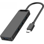 Vention Type-C To 4-Port Usb 3.0 Hub With Power Supply Black 1M Abs Type - (TGKBF)