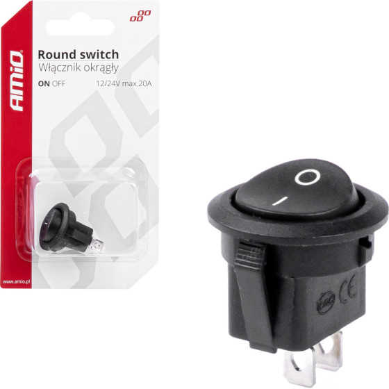 AMiO ��������� ON/Off 2 ������ 12V 20A ���������� �20mm ������ - 1 ���. - (03083)