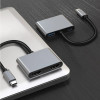 Powertech Docking Station 4 �����, USB-C, 4K, 100W, ���� - (PTH-113)