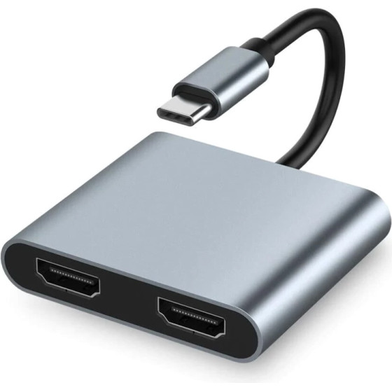 Powertech Docking Station 4 �����, USB-C, 4K, 100W, ���� - (PTH-113)