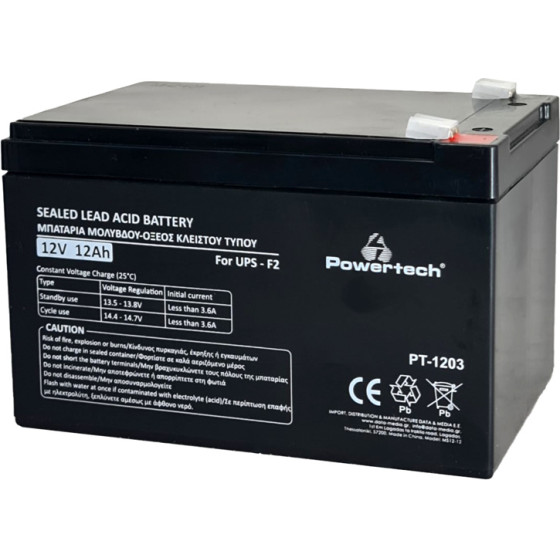 Powertech �������� �������� ��� UPS, 12V 12Ah, F2 - (PT-1203)