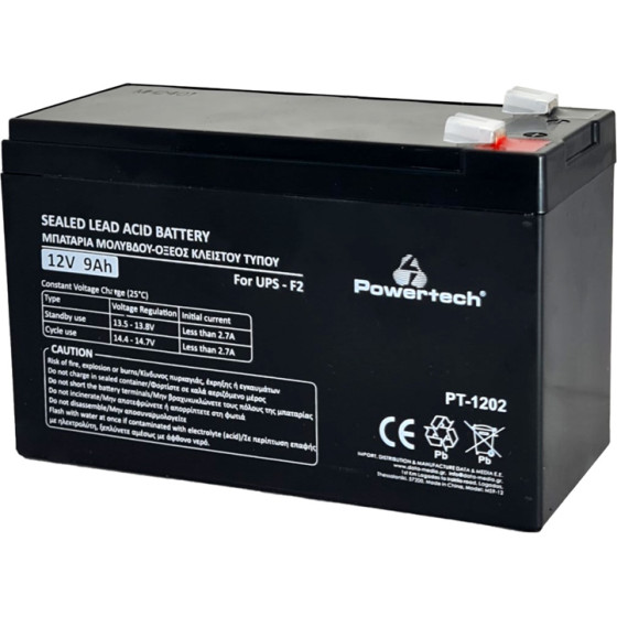 Powertech �������� �������� ��� UPS, 12V 9Ah, F2 - (PT-1202)