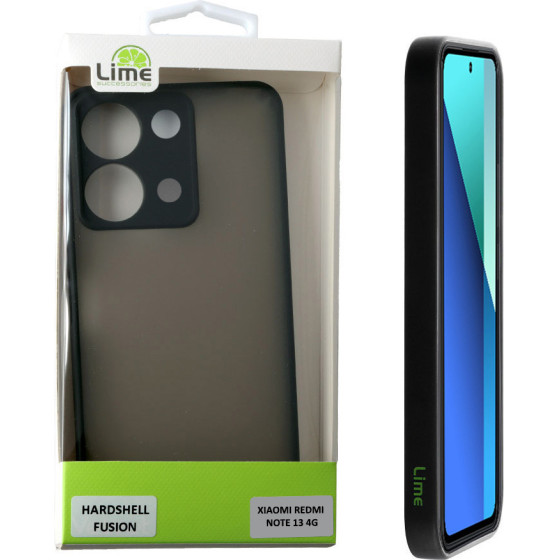 Lime ���� Xiaomi Redmi Note 13 4G 6.67'' Hardshell Fusion Full Camera Protection Black With Red KEYS