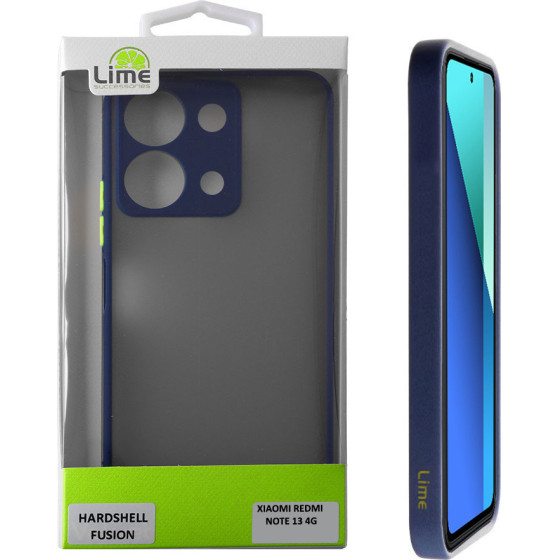 Lime ���� Xiaomi Redmi Note 13 4G 6.67'' Hardshell Fusion Full Camera Protection Blue With Yellow KEYS