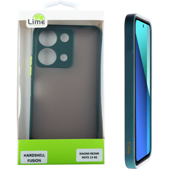 Lime ���� Xiaomi Redmi Note 13 4G 6.67'' Hardshell Fusion Full Camera Protection Green With Yellow KEYS