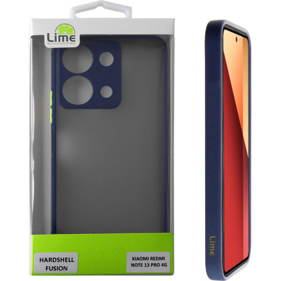 Lime ���� Xiaomi Redmi Note 13 Pro 4G 6.67'' Hardshell Fusion Full Camera Protection Blue With Yellow KEYS