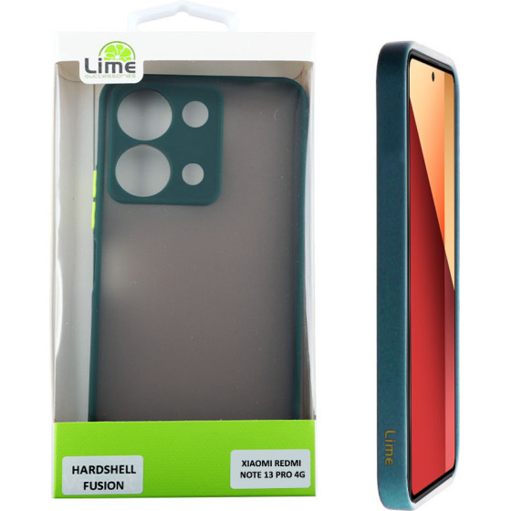 Lime ���� Xiaomi Redmi Note 13 Pro 4G 6.67'' Hardshell Fusion Full Camera Protection Green With Yellow KEYS