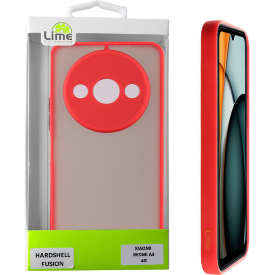 Lime Successories Lime ���� Xiaomi Redmi A3 4G 6.71'' Hardshell Fusion Full Camera Protection Red With Black KEYS
