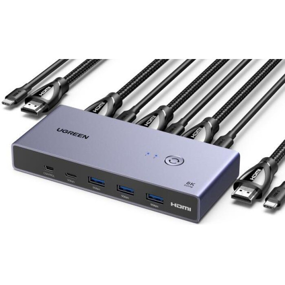 Ugreen Kvm Switch 2 Port USB-C/Hdmi CM692 25961 - (CM692/25961)
