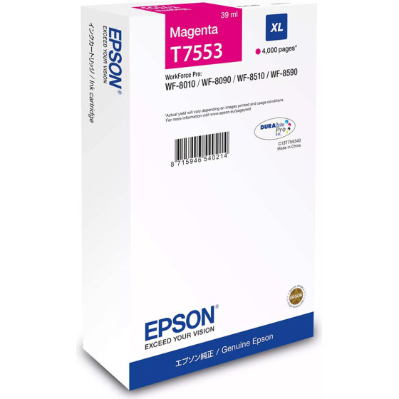 Epson Ink Durabrite Magenta Size Xl 39ml 4K Pgs - (C13T75534N)