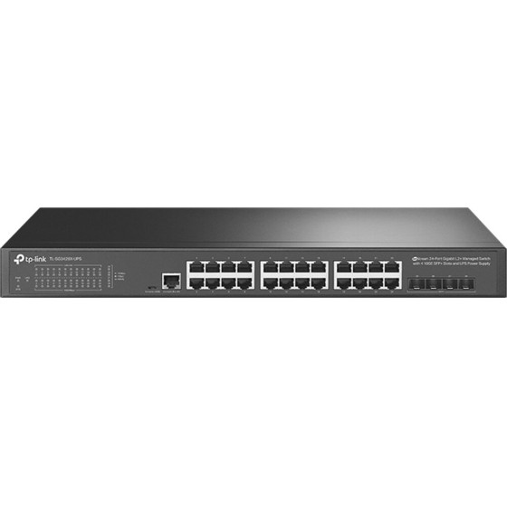 TP-Link Jetstream 24-Port Gigabit L2+ Managed Switch With 4 10GE SFP+ Slots And Ups Power Supply - (TL-SG3428X-UPS)