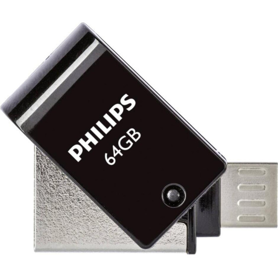 Philips 2-in-1 64GB Usb 2.0 Stick �� ������� Micro USB-B ����� - (PHUSB64G2IN1OTGG)