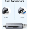 Cabletime Card Reader SD/Micro SD, USB/USB-C, 5Gbps, ���� - (CT-ACSD3-AG)