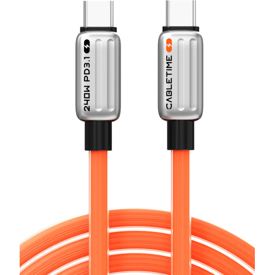 Cabletime ������� USB-C 240W, 480Mbps, 2m, ��������� - (CT-CM240-ZSO2)