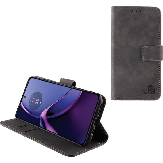 Lime Successories Lime ���� Motorola Moto G84 5G 6.5'' Essential Magnet Book Stand Clip GREY