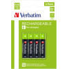 Verbatim AAA Premium Rechargeable Batteries HR03, 950mAh, 1.2V, Nimh - (049514)