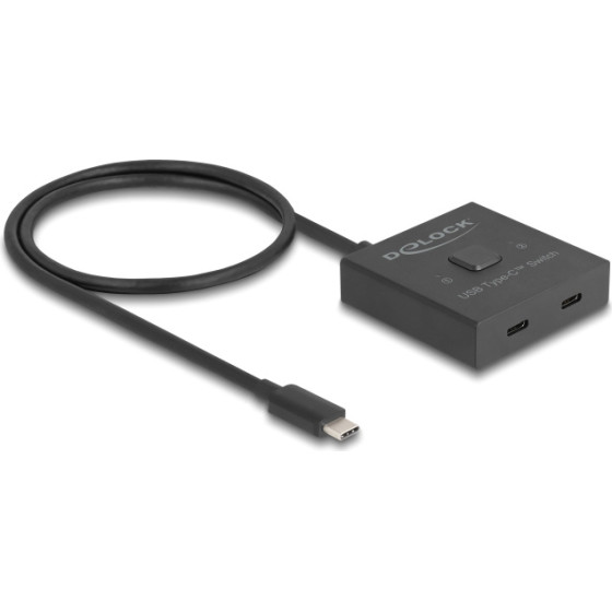 DeLock USB-C Switch 2 �� 1 bidirectional, 10Gbps, 8K, 100W, ����� - (18911)