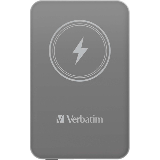 Verbatim Charge 'n' Go Magnetic Wireless Power Bank 5000 Mah Grey - (032244)