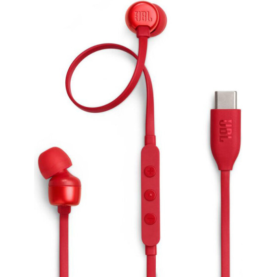 JBL Tune 310C, In-Ear Headphones, USB-C, Hi-Res, (Red) - (JBLT310CRED)