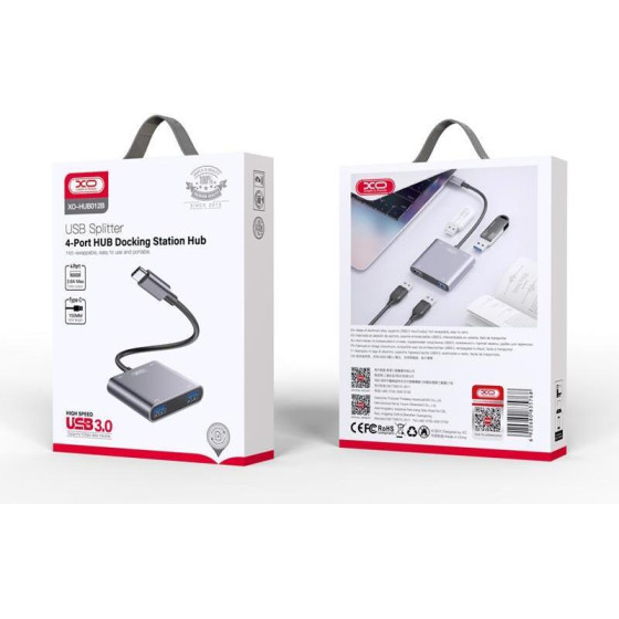 XO HUB012A 4 In 1 TYPE-C, 4x Usb 3.0 - (HUB012B)