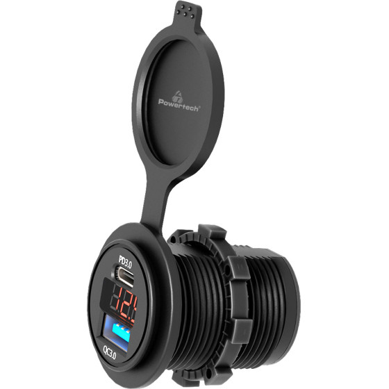 Powertech ����� Usb ��� ����� & ������� USB/USB-C 36W, �� ����� - (PTL-005)