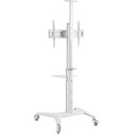 Gembird Aluminum Tv Floor Stand With Caster Wheels 37'-70' White - (TVS-70T-02-W)