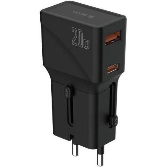 Devia ������� ��������� �������� - ���������� Multi Function G520 Mini 3A 20W PD+Qc �� ����� ����� Usb A & Usb C �����