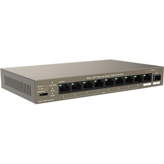 Tenda 9GE+1SFp Ethernet Switch With 8-Port Poe - (TEG1110PF-8-102W)