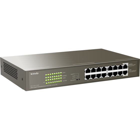 Tenda 1000M & Poe 16-Port Gigabit Ethernet Switch With 16-Port Poe - (TEG1116P-16-150W)