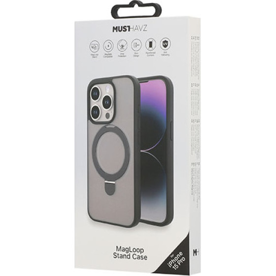 Musthavz ���� Magloop �� Magsafe ��� Stand ��� Apple Iphone 15 Pro ����� - (MHCOVMLIP23BBLK)