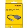 DeLock Card Reader ��� Sd & Micro SD, USB-C, 5 Gbps, ���� - (91009)