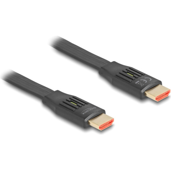 DeLock ������� Hdmi flat, 8K/60Hz, 48 Gbps, eARC, HDR, 2m, ����� - (81002)