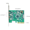 DeLock ����� ��������� Pci Express x4 �� 2x USB-C 10 Gbps - (90397)