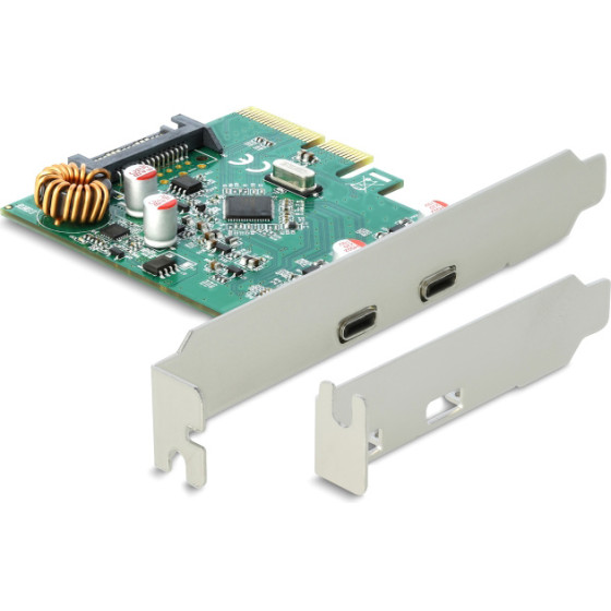 DeLock ����� ��������� Pci Express x4 �� 2x USB-C 10 Gbps - (90397)