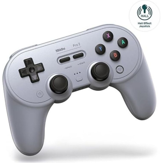 8BItdo Pro 2 Gamepad Hall Effect Version - Bluetooth And Type C - Nintendo Switch/PC/MAC/Android/Raspberry Gray - (04383)