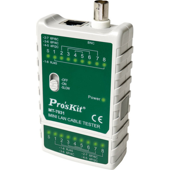PROSKIT Tester �������� ������� ��� RJ45/11/12/22 & Bnc - (MT-7031)