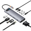 Baseus Hub 11in1 Starjoy Metal Glam Series USB-C To Hdmi +Vga + 3 x Usb 3.0 + Usb 2.0+USB-C Pd + RJ45 + SD/Tf +35mm - (B00030709811-00)