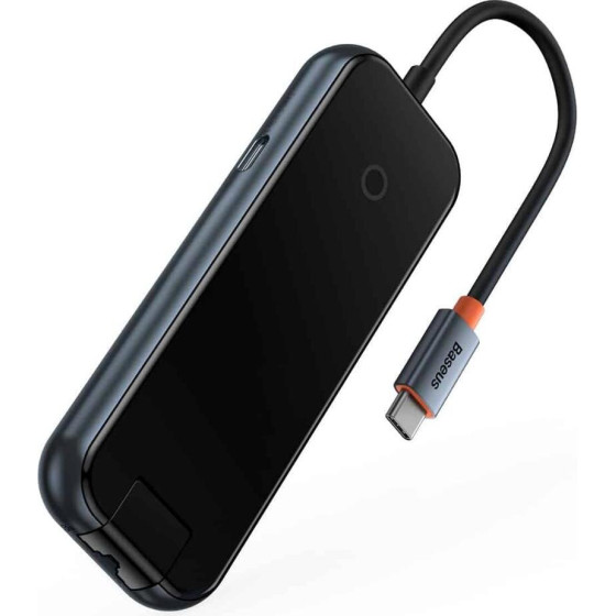 Baseus Hub 5in1 Acmejoy Series USB-C To 2xUsb 3.0 + Usb 2.0 + USB-C Pd + RJ45 Dark Grey - (WKJZ010113)