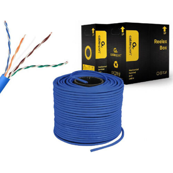 Cablexpert CAT5e Utp Lan Cable (CCA), SOLID, 305M Blue - (UPC-5004E-SOL-B)