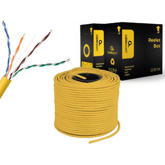 Cablexpert CAT5e Utp Lan Cable (CCA), SOLID, 305M Yellow - (UPC-5004E-SOL-Y)